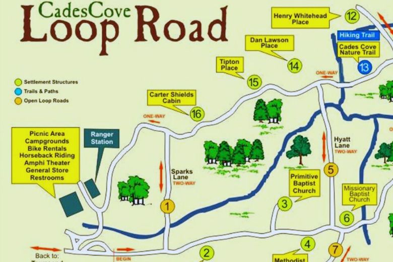 Step by Step Guide of the Cades Cove Map